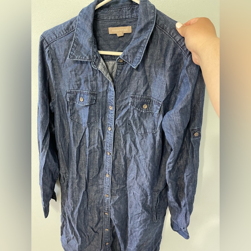 Banana republic Jean midi long sleeve dress